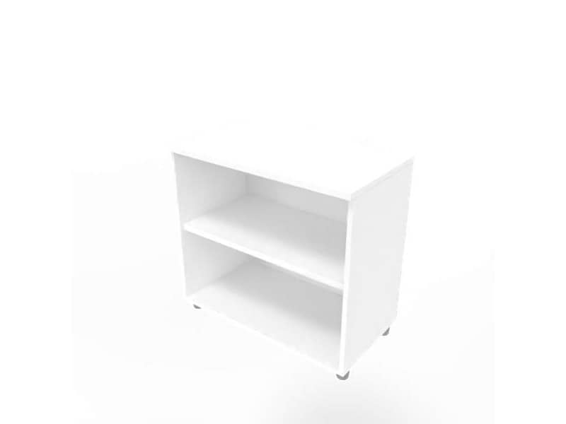 Armadio a giorno basso altezza scrivania bianco scocca bianca 80x45xH.73 cm Practika Quadrifoglio - ECEB80G-BA-BA