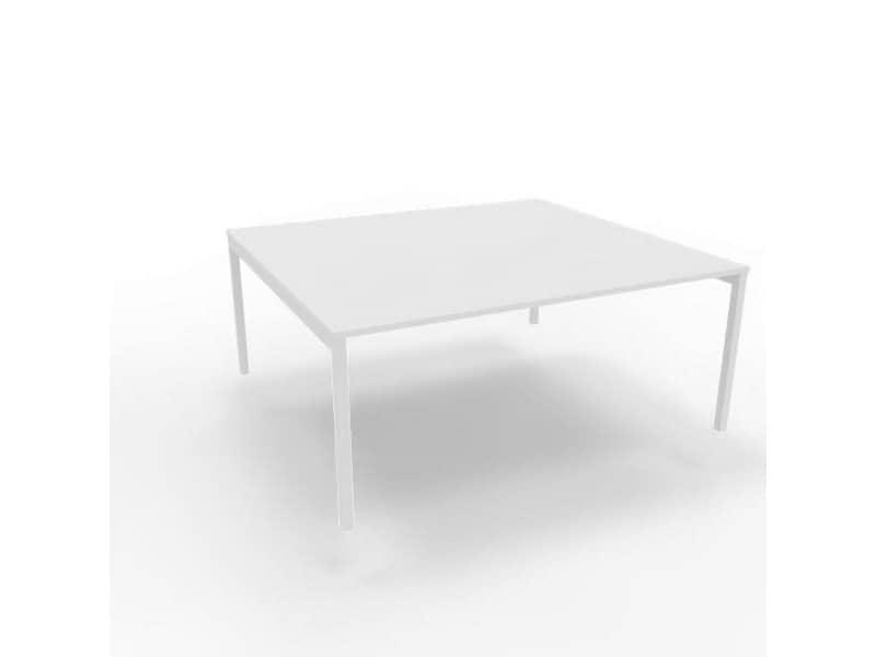 Bench piano bianco 180x160xH.75 cm gamba a ponte in acciaio bianco linea Practika P3 Quadrifoglio - ECBEC18-BA-I