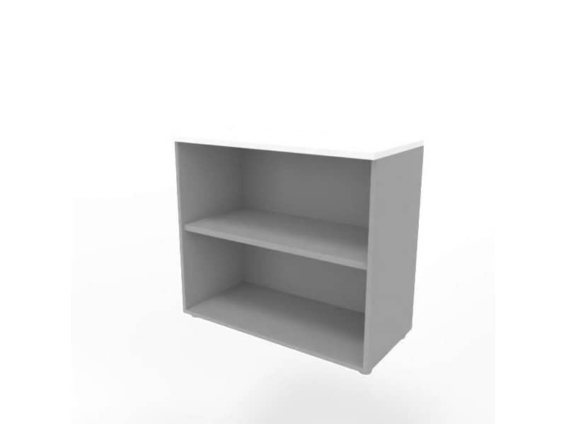 Armadio a giorno basso finitura bianco scocca argento 90x45xH.81,5 cm linea Practika Quadrifoglio - ECEB90G-BA-AA