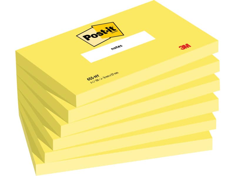 Foglietti Post-it® giallo 100 fogli/blocchetto conf. 6 pz 76x127 mm 655-NY
