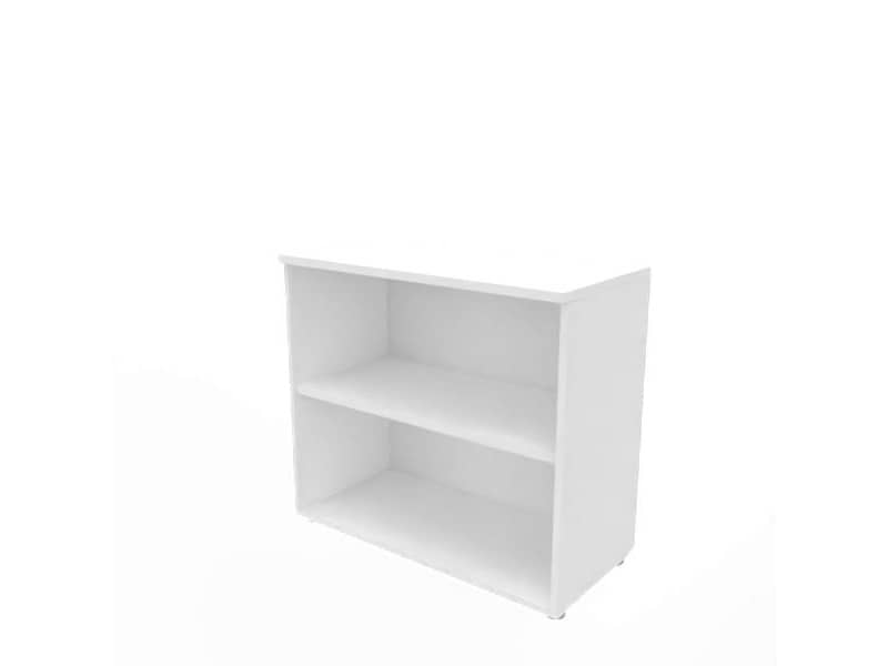 Armadio a giorno basso finitura bianco scocca bianca 90x45xH.81,5 cm linea Practika Quadrifoglio - ECEB90G-BA-BA