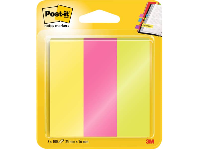 Segnapagina removibili in carta Post-it® Index Mini neon assortiti Confezione da 3x100 - 671-3