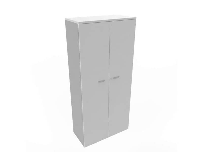 Armadio alto con ante battenti grigio scocca trama antracite 90x45xH.200 cm Practika Quadrifoglio - ECES90S-GR-TA-GR