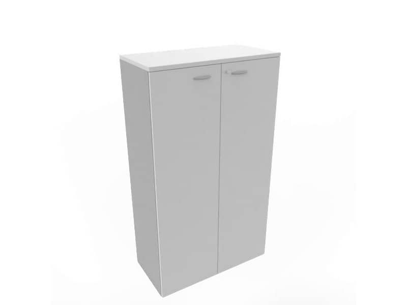 Armadio medio con ante battenti grigio scocca trama antracite 90x45xH.160 cm Practika Quadrifoglio - ECEL90L-GR-TA-GR