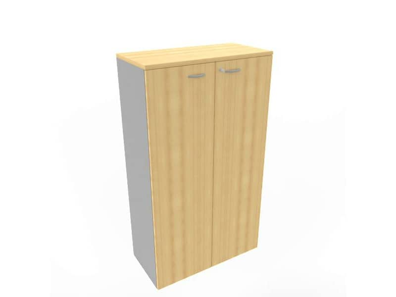 Armadio medio con ante battenti faggio scocca trama antracite 90x45xH.160 cm Practika Quadrifoglio - ECEL90L-FA-TA-FA