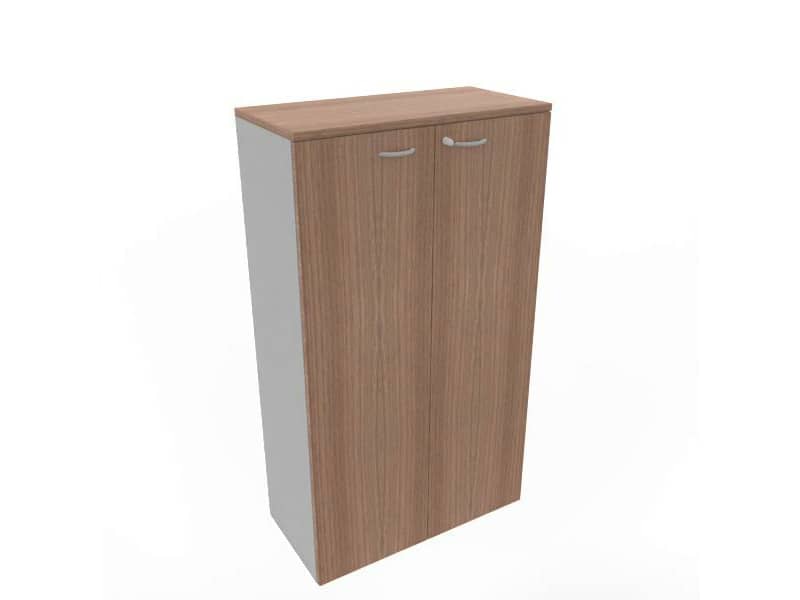 Armadio medio con ante noce canaletto scocca trama antracite 90x45xH.160 cm Practika Quadrifoglio - ECEL90L-NO-TA-NO
