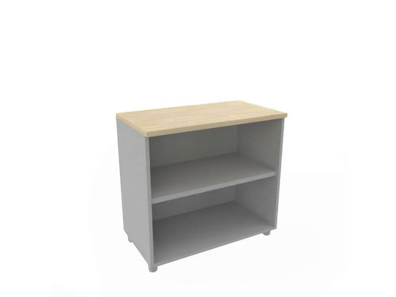 Armadio a giorno basso altezza scrivania rovere scocca trama antracite 80x45xH.73 cm Practika Quadrifoglio - ECEB80G-RK-TA