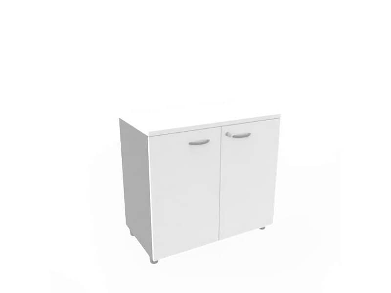 Armadio basso altezza scrivania ante bianco scocca antracite 80x45xH.73 cm Practika Quadrifoglio - ECEB80B-BA-TA-BA
