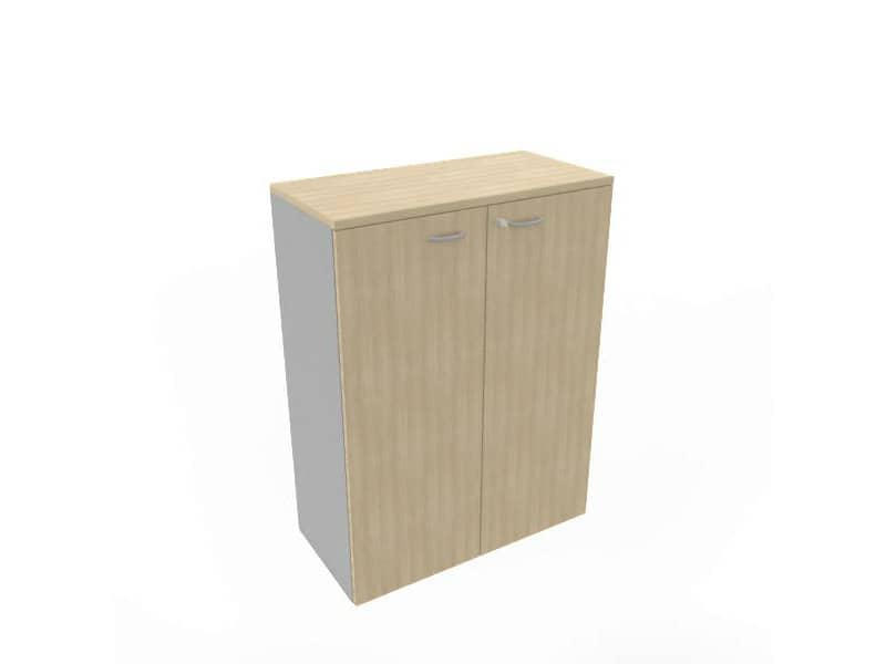 Armadio medio con ante battenti rovere scocca trama antracite 90x45xH.123,2 cm Practika Quadrifoglio - ECEM90M-RK-TA-RK