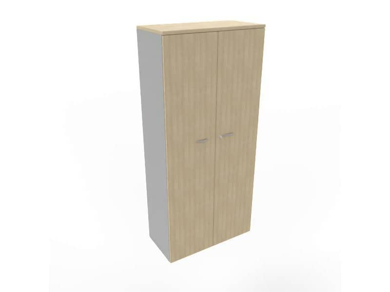 Armadio alto con ante basse rovere scocca trama antracite 90x45xH.200 cm Practika Quadrifoglio - ECEB90S-RK-TA-RK