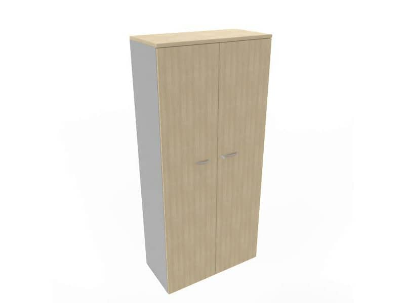 Armadio alto con ante battenti rovere scocca trama antracite 90x45xH.200 cm Practika Quadrifoglio - ECES90S-RK-TA-RK