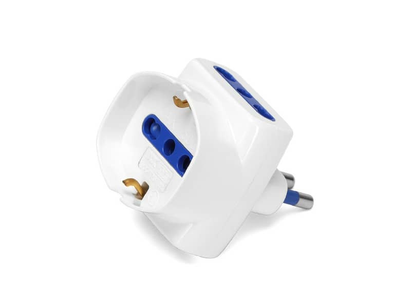 Adattatore a 3 vie 16A - bianco Aigostar 2 vie P17/11 & 1 via P40 (short)