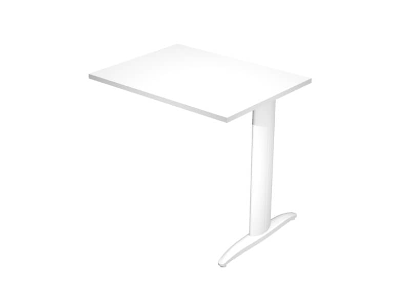Allungo diretto con fianco metal a T 80x60xH.72 cm bianco Presto gamba bianco opaco 9010 - ALL-PRM-3-AN