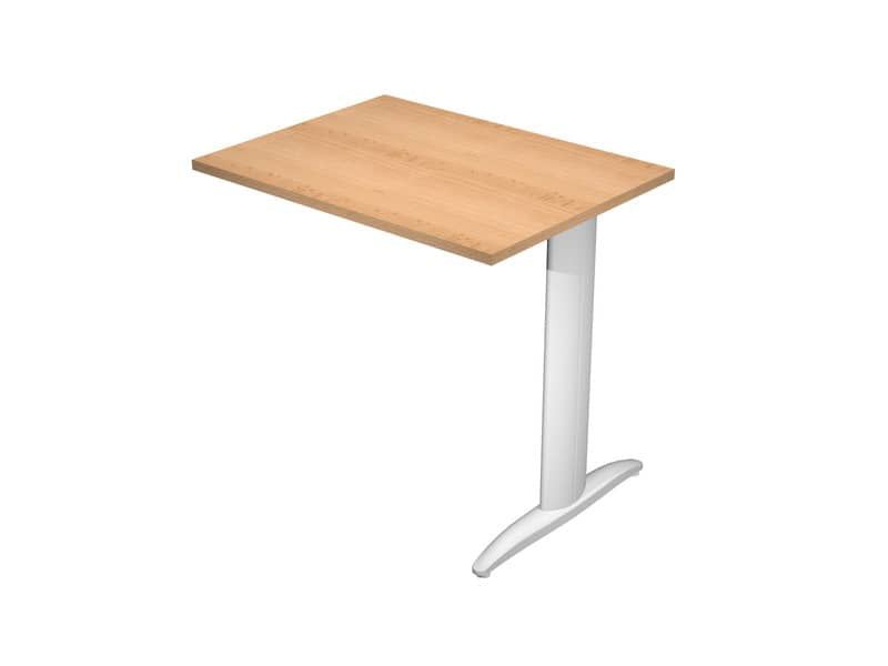 Allungo diretto con fianco metal a T 80x60xH.72 cm faggio Presto gamba grigio alluminio 9006 - ALL-PRM-6-AA