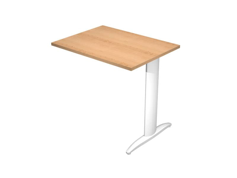 Allungo diretto con fianco metal a T 80x60xH.72 cm faggio Presto gamba bianco opaco 9010 - ALL-PRM-6-AN