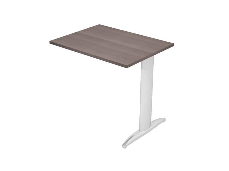 Allungo diretto con fianco metal a T 80x60xH.72 cm frassino toscano Presto gamba verniciata effetto cromato