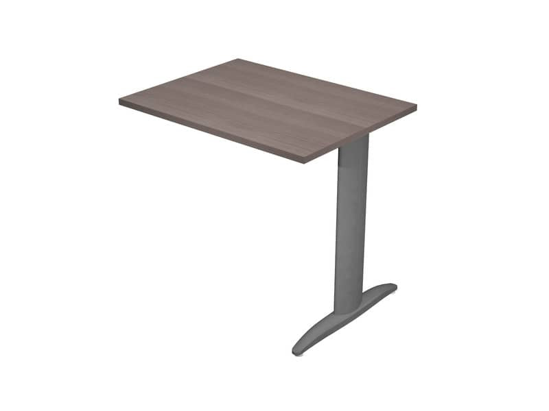 Allungo diretto con fianco metal a T 80x60xH.72 cm frassino toscano Presto gamba antracite opaco 7016