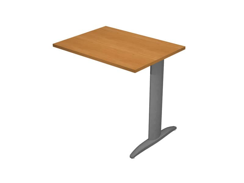 Allungo diretto con fianco metal a T 80x60xH.72 cm noce chiaro Presto gamba antracite opaco 7016 - ALL-PRM-4-AF