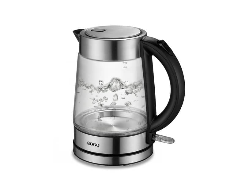 Bollitore in vetro Sogo 2200 W con autospegnimento 1,7 L - KET-SS-5797