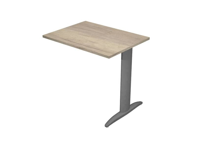Allungo diretto con fianco metal a T 80x60xH.72 cm rovere canadese Presto gamba antracite opaco 7016