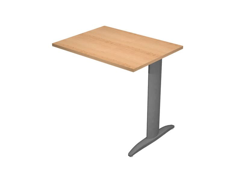 Allungo diretto con fianco metal a T 80x60xH.72 cm faggio Presto gamba antracite opaco 7016 - ALL-PRM-6-AF