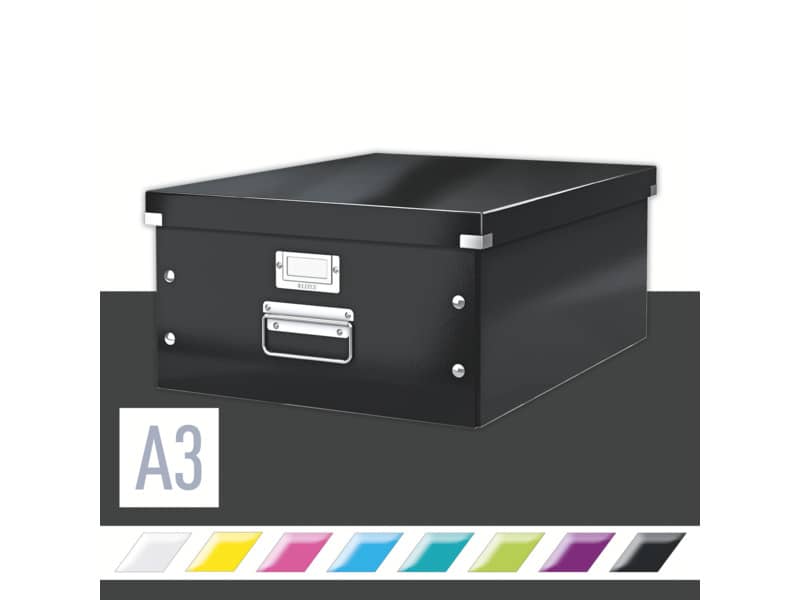 Scatola per archiviazione universale ''L'' Leitz CLICK & STORE bianco metallizzato 36,9x20x48,2 cm