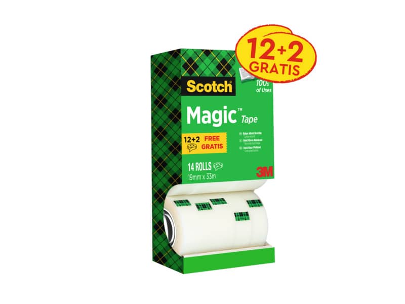 Nastro adesivo Scotch® Magic™ 810 19 mm x 33 m trasparente opaco Value Pack 7 rotoli + 1 GRATIS - 8-1933R8