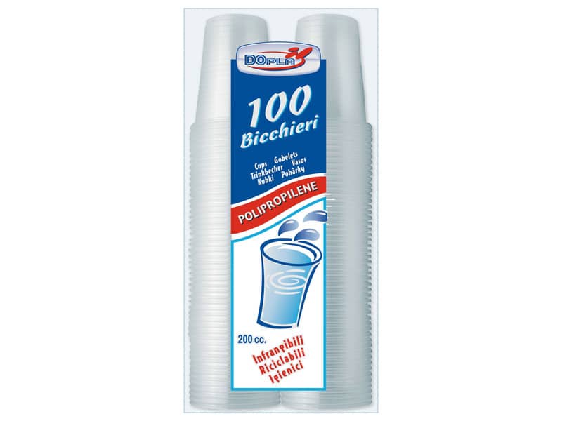 Bicchieri in PP trasparente Dopla Professional 200 ml - conf. 100 pz - 2359
