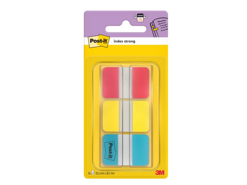 Segnapagina removibii Post-it® Index Strong 686 - 3 colori classici 3 blocchetti da 22 - 686-RYBEU