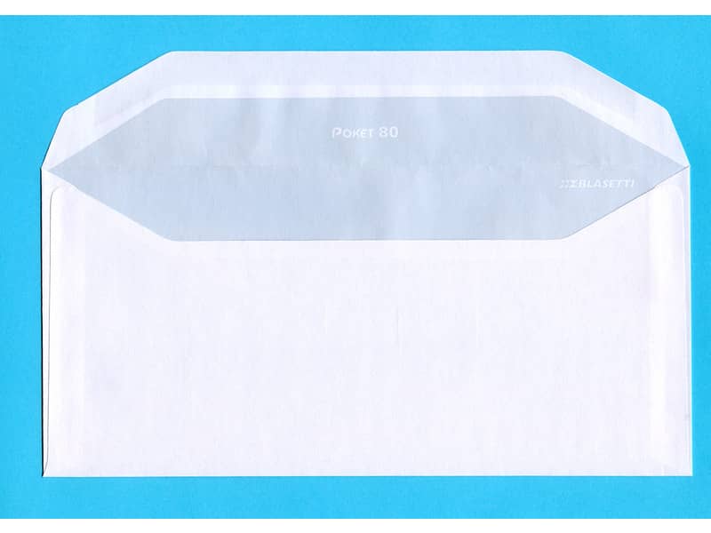Busta bianca senza finestra Blasetti Pocket 80 g/m2 in conf. 500 buste 110x230 mm - 025