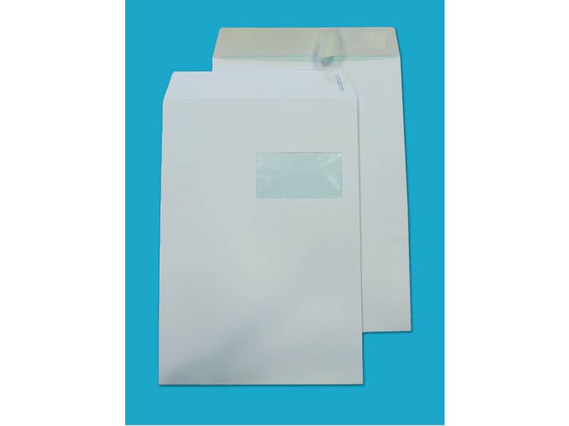 Busta a sacco con finestra Blasetti bianco - 100 g/m2 - conf. 500 buste - 230x330 mm - 639