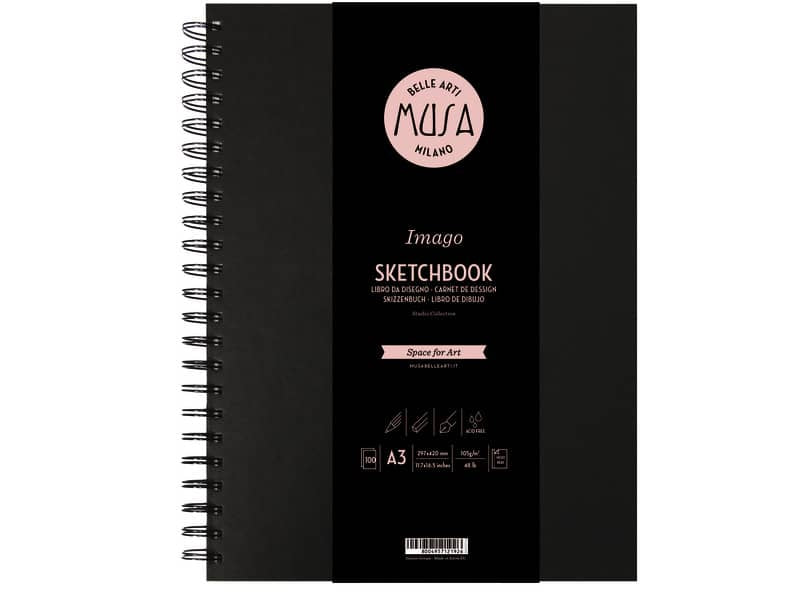 Blocco con spirale Imago SKETCH Musa 100 pagine 105 g formato A3