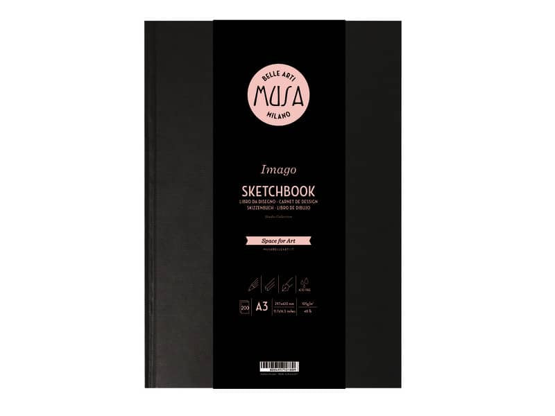 Blocco a libro Imago SKETCH Musa 200 pagine 105 g formato A3