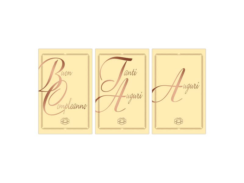 Biglietti Biembi Midi Da Vinci Compleanno e Auguri 9x14 cm conf. 18 pz assortiti avorio - BXBDKTC10