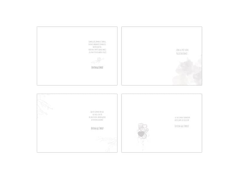 Biglietti augurali Matrimonio Biembi 12x18 cm fustellati oro conf. 4 pezzi assortiti - BXBDKTC04
