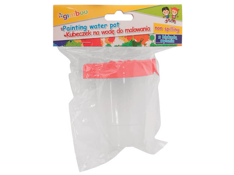 Bicchiere antigoccia con coperchio per pittura Gimboo 150 ml trasparente colori assortiti - -99