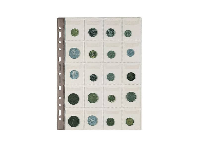 Buste porta monete a foratura universale Favorit Top - 20 tasche f.to 5x5,5 cm - conf. 5 pezzi