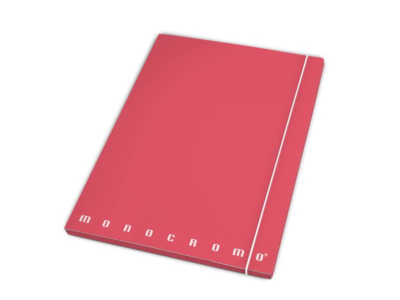 Cartella a 3 lembi con elastico Pigna Monocromo - A4 26x35,5 cm dorso piatto colori assortiti