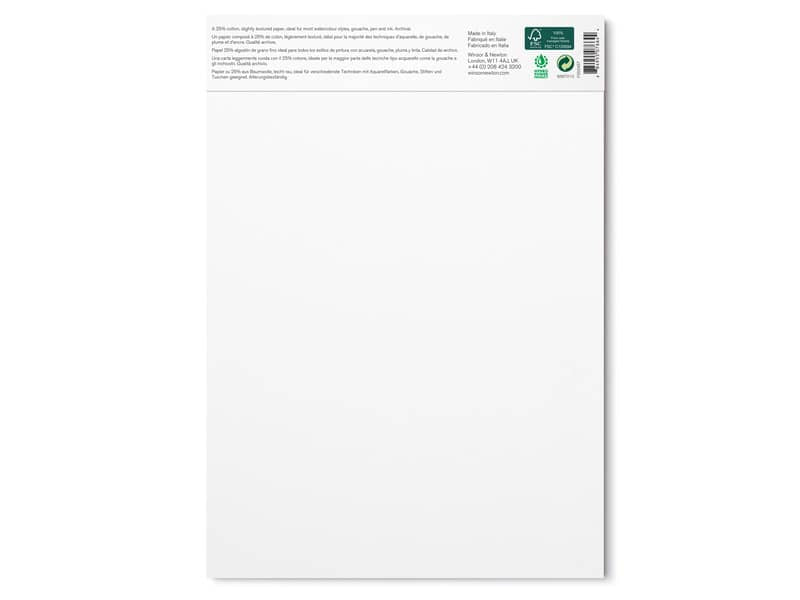 Blocco collato di carta per acquerello Winsor&Newton formato A4 300 gr - 12 fogli