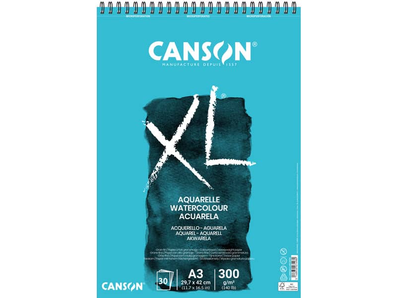 Blocco spiralato Canson Aquarelle XL A3 30 ff 300 g - C400039171