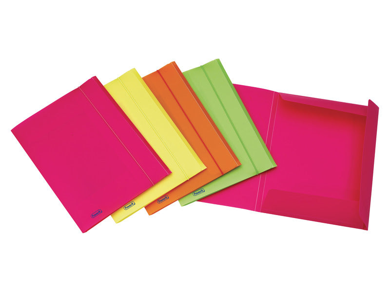 Cartella tre lembi con elastico Favorit Neon formato 24x33 cm dorso 1 cm in conf. 20 colori assortiti