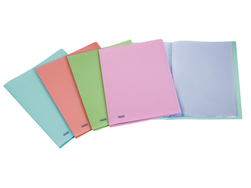Portalistino Favorit Pastel liscio in PPL opaco 22x30 cm 20 buste interne fisse colori assortiti