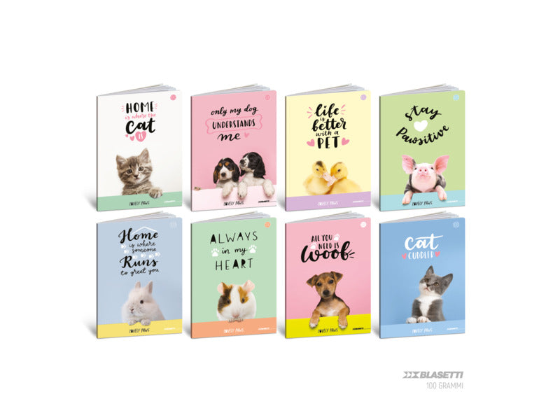 Maxi quaderni Blasetti Cuccioli formato A4 carta 100 g conf. 10 pezzi rigatura 1R - 8622