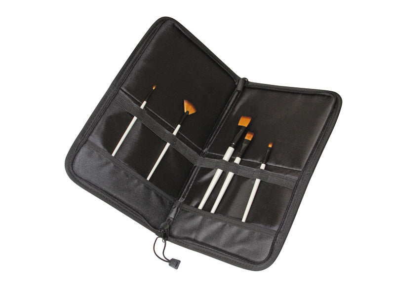 Astuccio-Cavalletto pieghevole per pennelli - nero