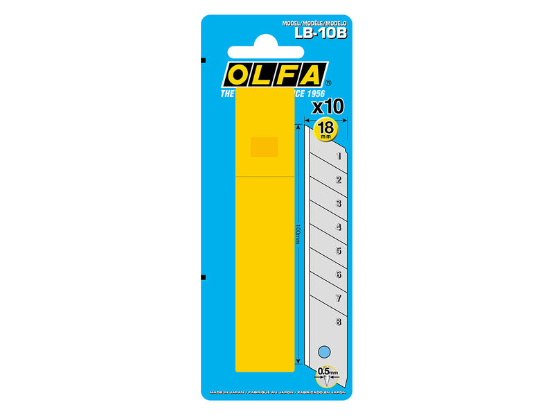 Blister 10 lame segmentate Olfa 100x18 mm per cutter - LB10B
