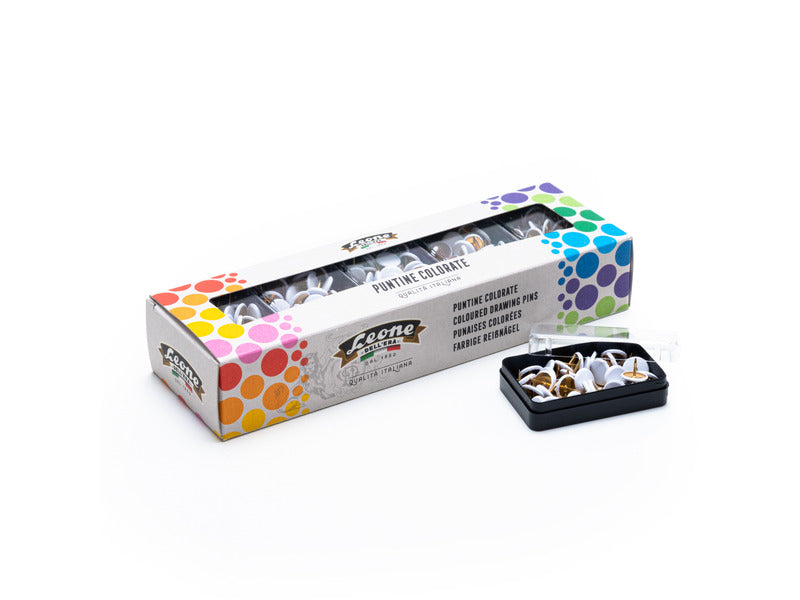 Puntine colorate Leone color bianco - 10 scatole da 50 pezzi - PP50T101 ST