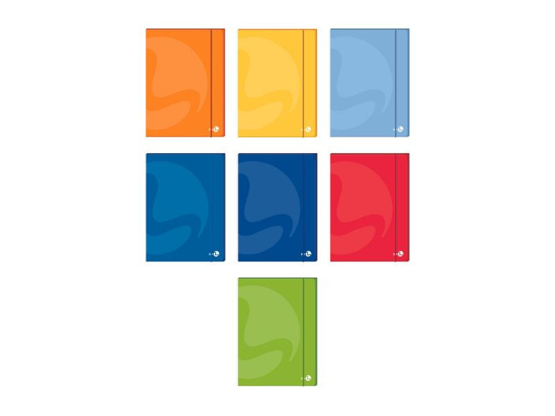 Cartellette 3 lembi BM Color con dorso 1 cm ed elastico colori assortiti conf. 6 pz