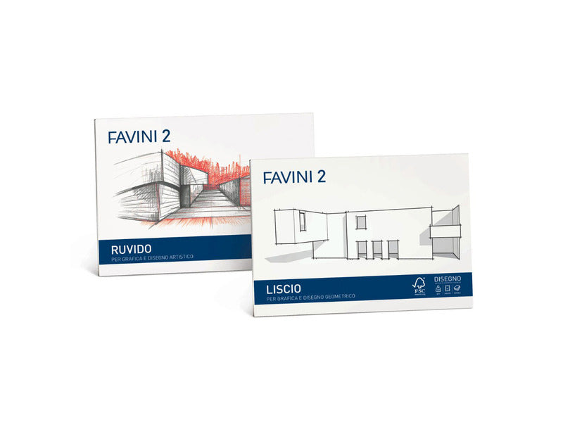 Album da disegno Favini 2 f.to 33x48 cm conf. da 10 fogli da 110 g/m2 liscio neutro - A170313