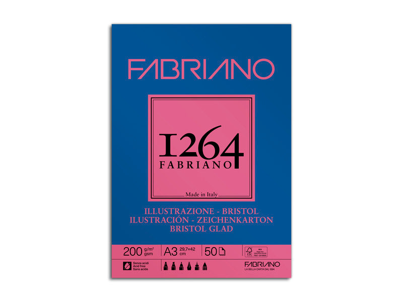 Blocco collato Fabriano Illustrazione 200 g - 50 fogli A3