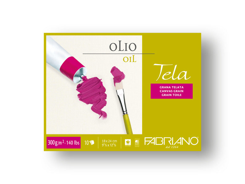Blocco carta per pittura a olio TELA 300 g - 10 fogli - 18x24 cm